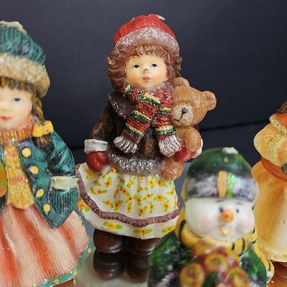 Gorgeous Candle Girls And Santa Christmas Decorations Unlit Wax Glitter Gift - Picture 5 of 10